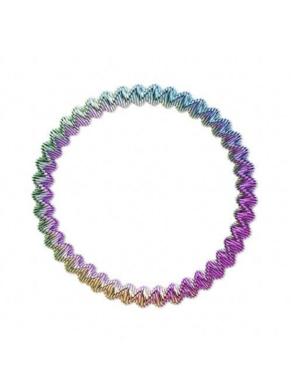 Ombre Rainbow Colors Blue Green Pink Purple Gold Stretch Metal Steel Bracelet